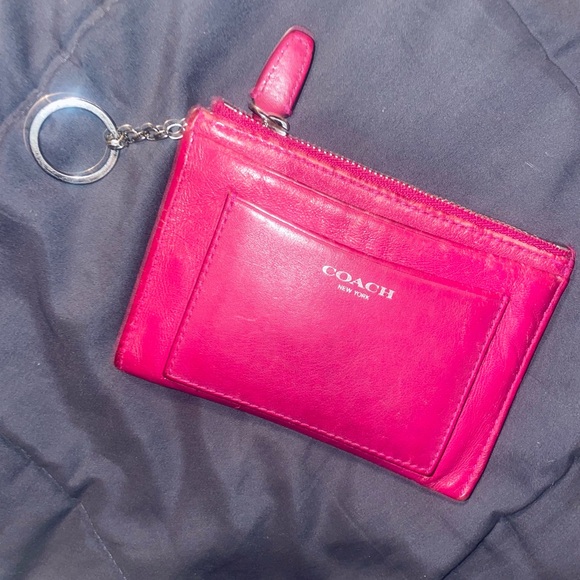 Coach Pink Leather Coin Pouch GUC - Picture 4 of 7